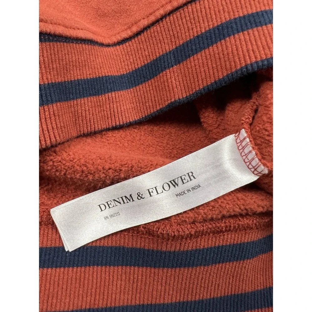 Denim and Flower Sweater Mens Large Burnt Orange‎ Longsleeve BOSTON Casual